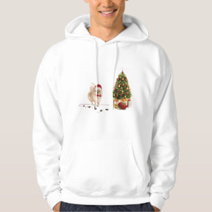 Pomeranian Funny Christmas Dog with Tree Hoodie