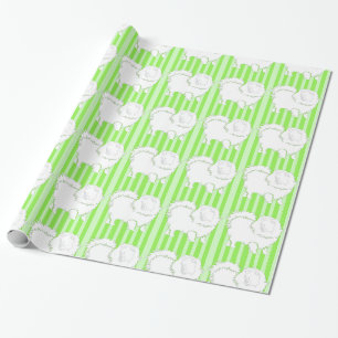Pomeranian Gift wrapping paper fresh lima green