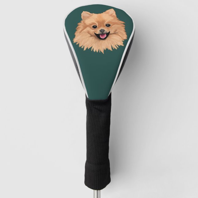 Pomeranian Golf Head Cover (Front)