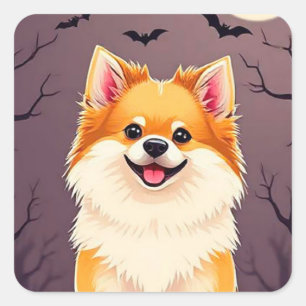 🎃 Pomeranian Halloween Gift For Dog Lovers  Square Sticker