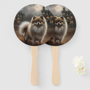 Pomeranian Halloween Scary Hand Fan