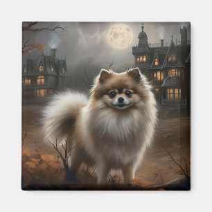Pomeranian Halloween Scary Magnet