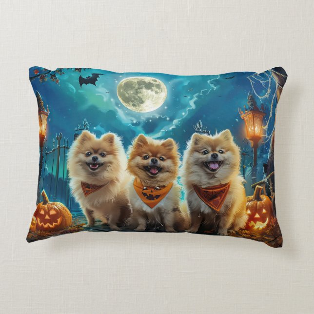 Pomeranian Halloween Spooky Decorative Cushion (Back)