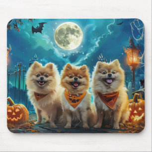 Pomeranian Halloween Spooky Mouse Pad