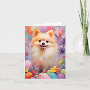 Pomeranian Happy Easter Card