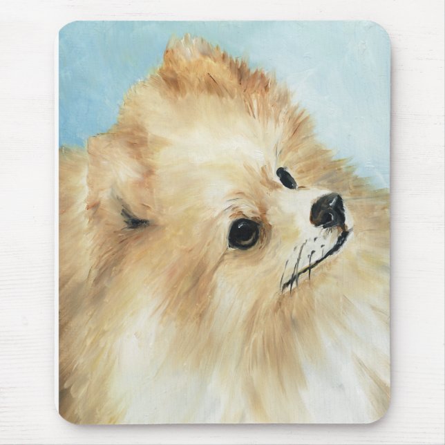 Pomeranian Head Study Dog Art Mouse Pad (Front)