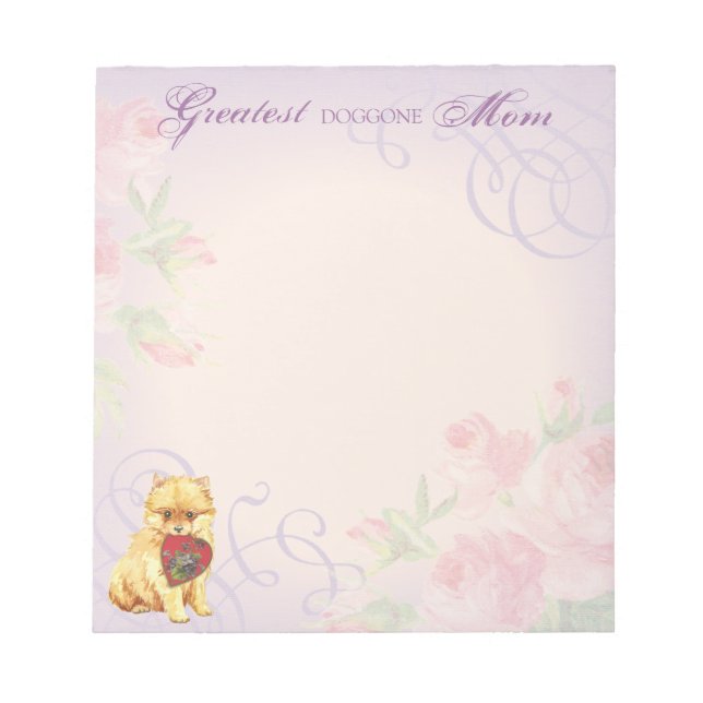 Pomeranian Heart Mum Notepad (Front)