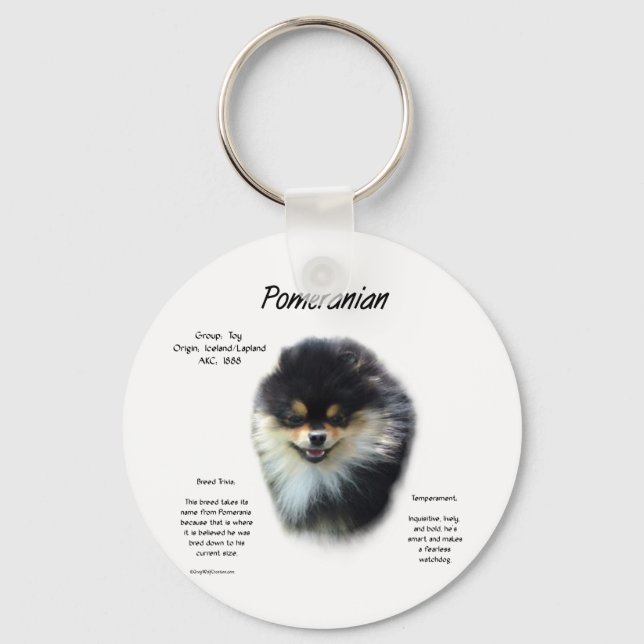Pomeranian History Design Key Ring (Front)