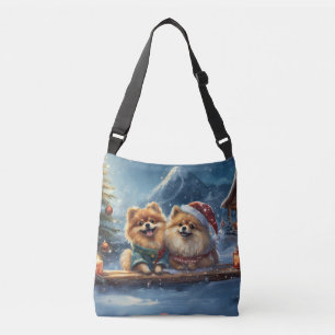Pomeranian Holiday Design By Rich AMeN Gill Crossbody Bag