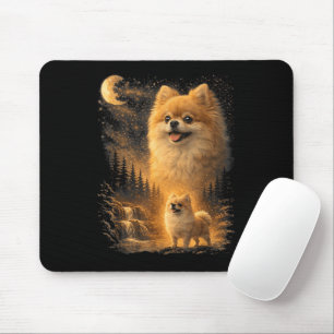 Pomeranian Howling at the Moon – Vintage Funny Dog Mouse Pad