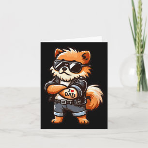 Pomeranian I Love Dad Funny Dog Tattoo  Card