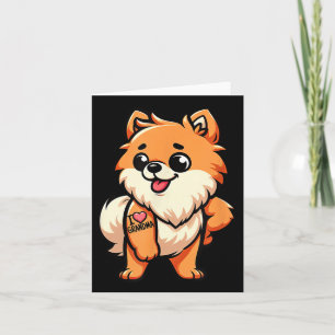 Pomeranian I Love Grandma Funny Dog Tattoo  Card
