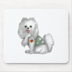 Pomeranian I Love Mum Tattoo Dog Shirt Funny Mothe Mouse Pad