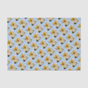 Pomeranian in Daisies Painting - Original Dog Art Tissue Paper