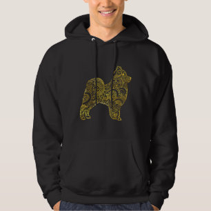 Pomeranian In Gold Decorative Pattern Hoodie