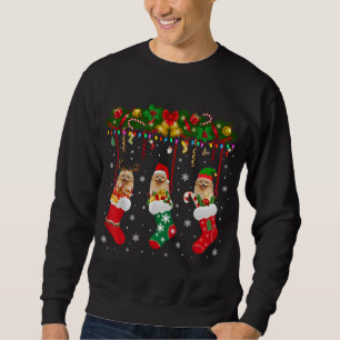 Pomeranian In Sock Xmas Reindeer Santa ELF Dog Sweatshirt