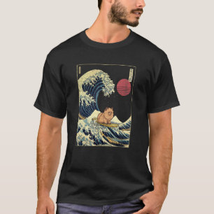 Pomeranian Japanese Kanagawa Wave  Surf Dog T-Shirt