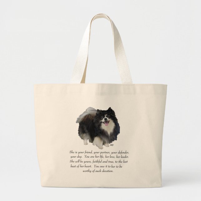 Pomeranian Keepsake Female Large Tote Bag (Front)