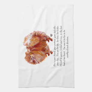 Pomeranian Keepsake Female Tea Towel