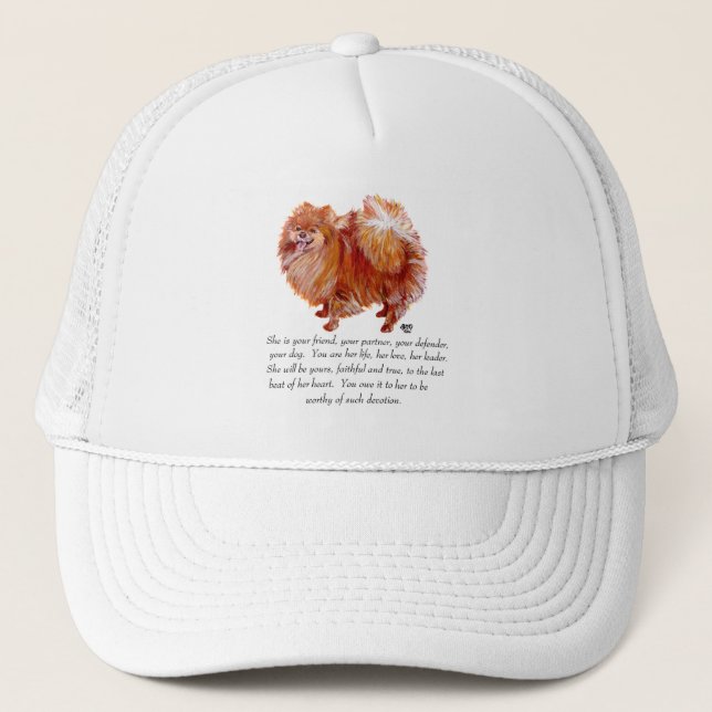 Pomeranian Keepsake Female Trucker Hat (Front)