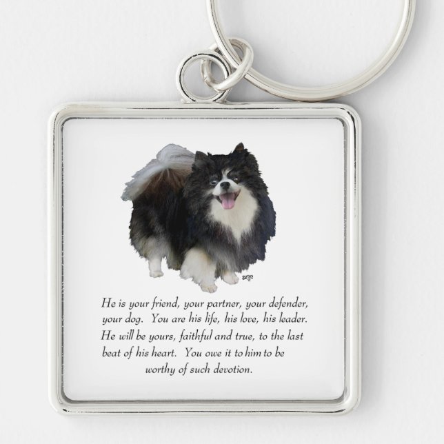 Pomeranian Keepsake Male Key Ring (Front)