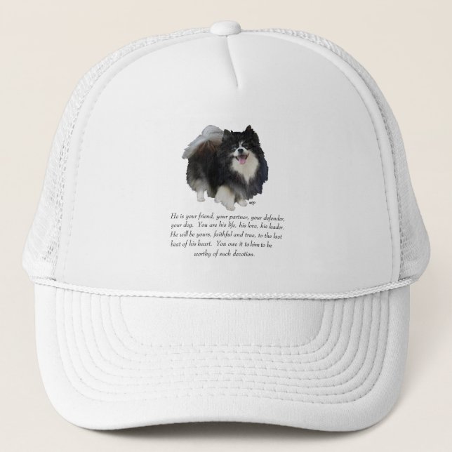 Pomeranian Keepsake Male Trucker Hat (Front)