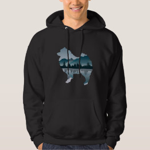 Pomeranian Lake Forest Graphic Funny Idea Mum Dad Hoodie