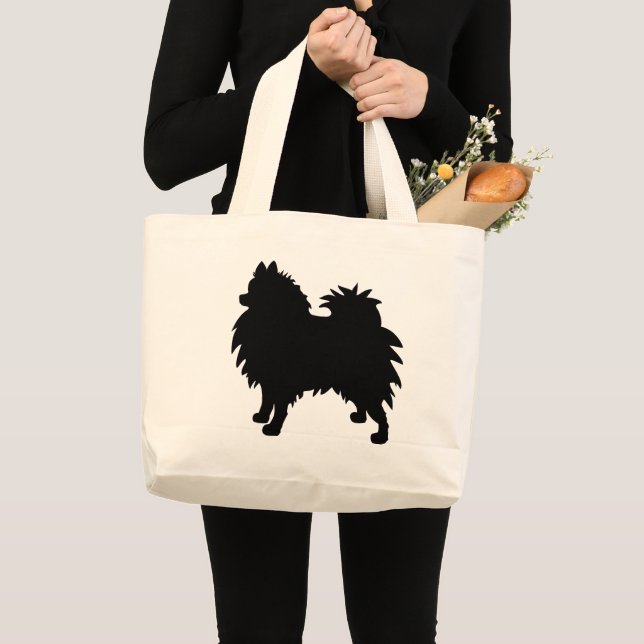 Pomeranian Large Tote Bag (Front (Product))