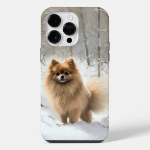 Pomeranian Let It Snow Christmas iPhone 14 Pro Max Case