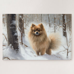 Pomeranian Let It Snow Christmas Jigsaw Puzzle