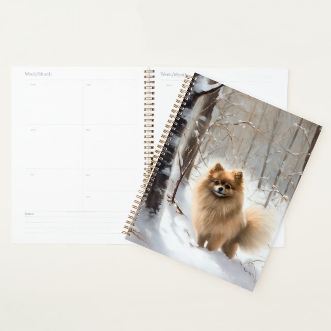 Pomeranian Let It Snow Christmas Planner (Display)