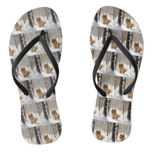 Pomeranian Let It Snow Christmas Thongs