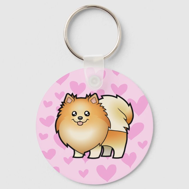 Pomeranian Love Key Ring (Front)