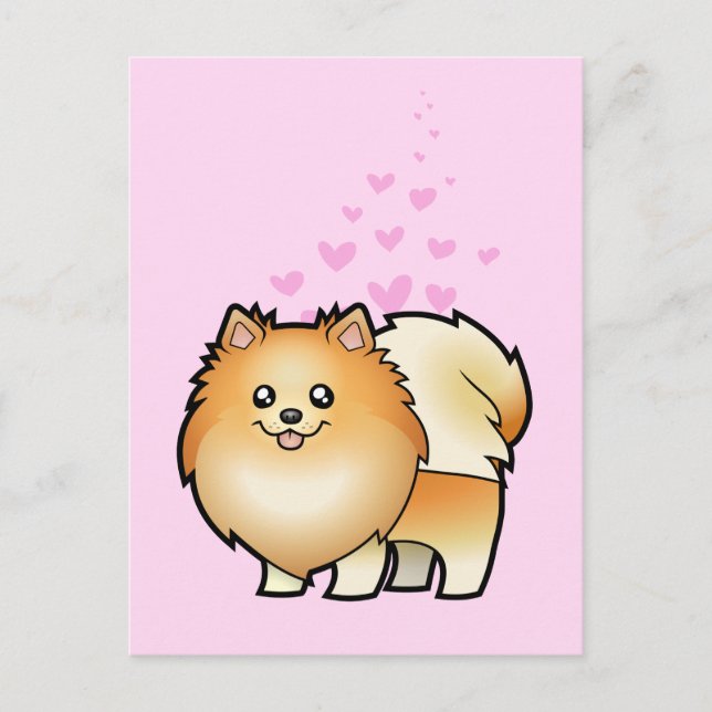 Pomeranian Love Postcard (Front)