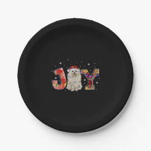 Pomeranian Merry Christmas For Puppy Lover Joy Xma Paper Plate