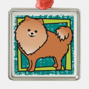 Pomeranian Metal Tree Decoration