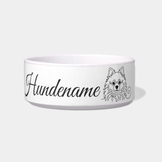 Pomeranian Minimalist Line Art personalized bowl