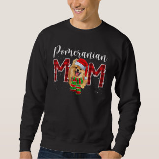 Pomeranian Mom Hat Santa Plaid Dog Mom  Snow Chris Sweatshirt