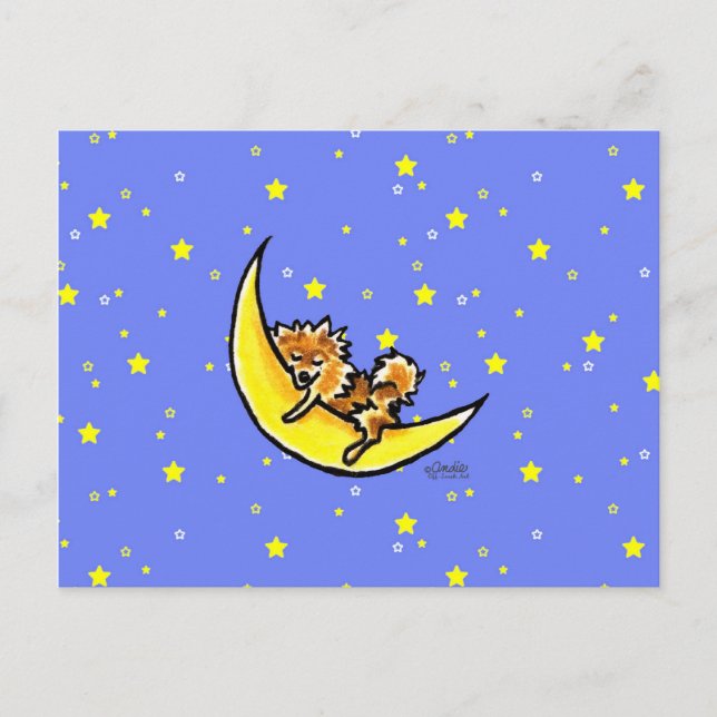 Pomeranian Moon Postcard (Front)