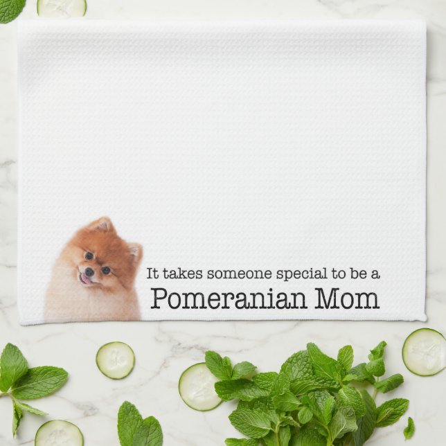 Pomeranian Mum Kitchen Towel (Folded)