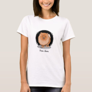 Pomeranian Mum Pom Mum (orange red) Cute Dog Mum T-Shirt