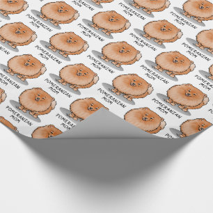 Pomeranian Mum Pom Mum (orange red) Cute Dog Mum Wrapping Paper
