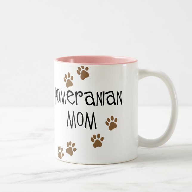 Pomeranian Mum Two-Tone Coffee Mug (Right)