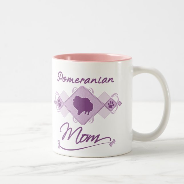 Pomeranian Mum Two-Tone Coffee Mug (Right)