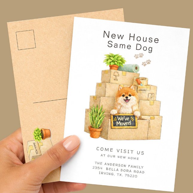 Pomeranian New House Moving  Postcard (Creator Uploaded)