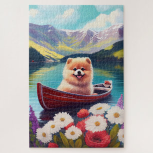 Pomeranian on a Paddle: A Scenic Adventure Jigsaw Puzzle