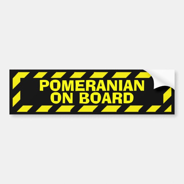 Pomeranian on board yellow caution sticker (Front)