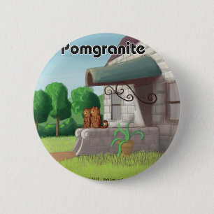 Pomeranian On Granite (Pomegranite) Funny 6 Cm Round Badge
