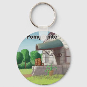 Pomeranian On Granite (Pomegranite) Funny Key Ring