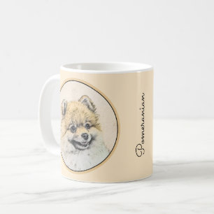 Pomeranian (Orange) Painting - Original Dog Art Coffee Mug